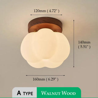 Plafonnier japonais design bois et verre dépoli