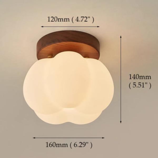 Plafonnier japonais design bois et verre dépoli