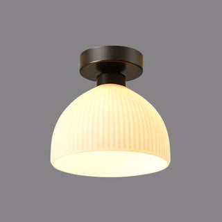 Suspension moderne verre blanc laiteux et doré
