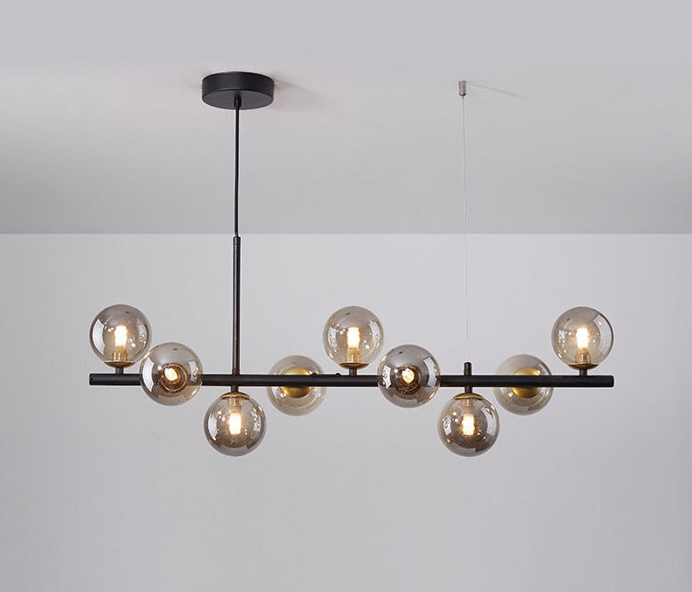 Suspension moderne design verre et métal doré