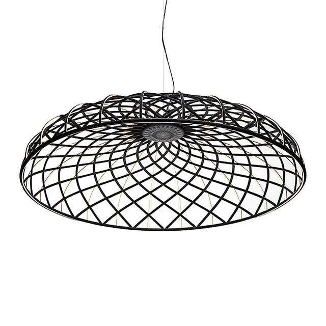 Suspension Circulaire Italienne LED en Corde Tissée