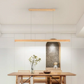 Suspension LED en Bois Moderne pour Table à Manger