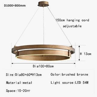 Suspension LED en bronze pour salle à manger