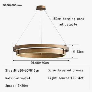 Suspension LED en bronze pour salle à manger