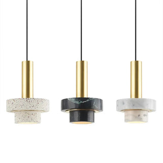 Suspension design marbre et métal doré moderne luxe