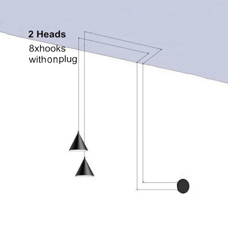 Suspension design moderne métal noir minimaliste