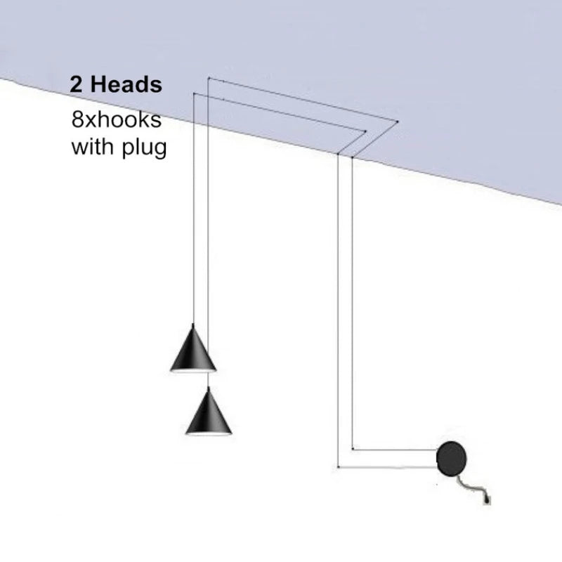 Suspension design moderne métal noir minimaliste