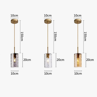 Suspension design verre texturé et métal doré nordique