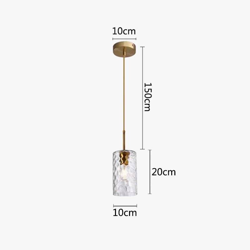 Suspension design verre texturé et métal doré nordique