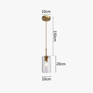 Suspension design verre texturé et métal doré nordique