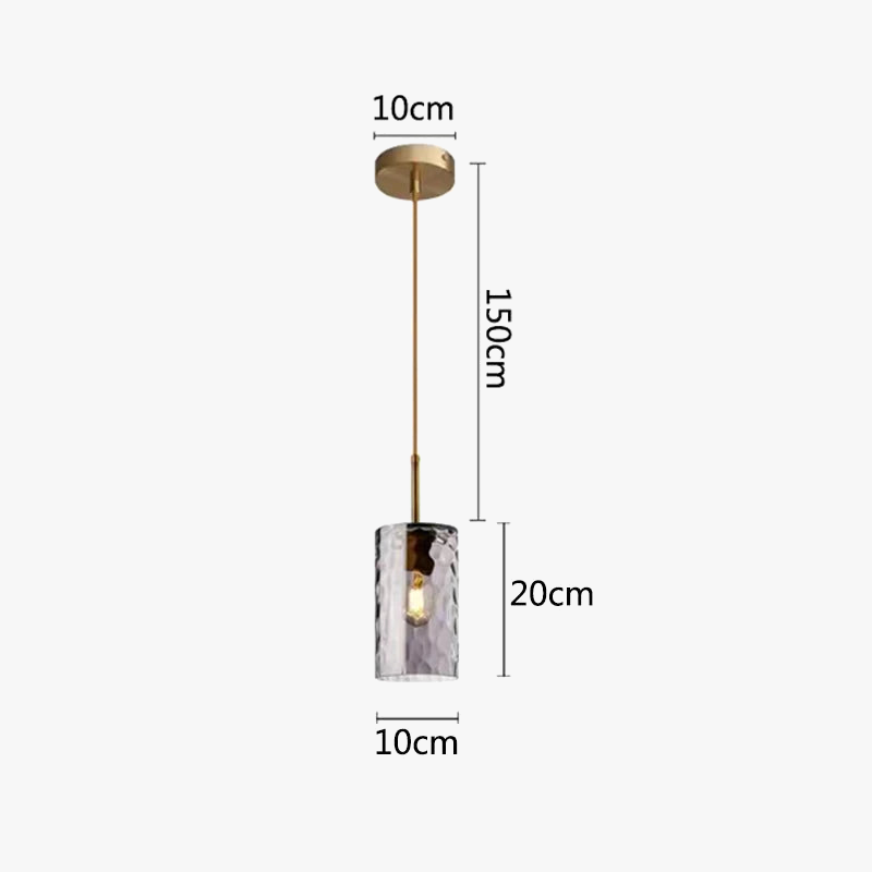 Suspension design verre texturé et métal doré nordique