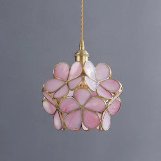 Suspension en verre à fleurs modernes en laiton nordique