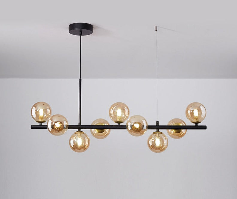 Suspension moderne design verre et métal doré