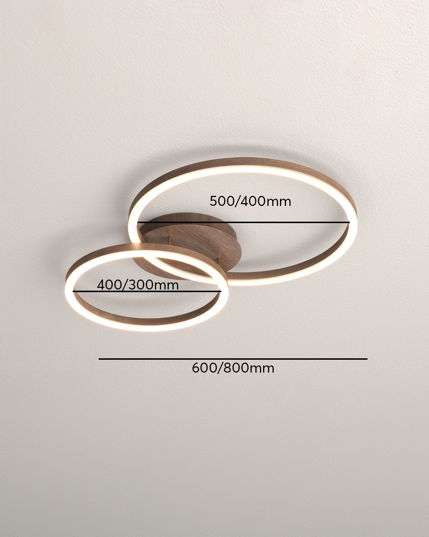 Suspension LED design moderne anneaux entrelacés