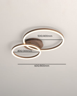 Suspension LED design moderne anneaux entrelacés