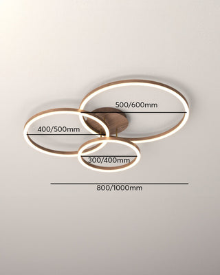 Suspension LED design moderne anneaux entrelacés