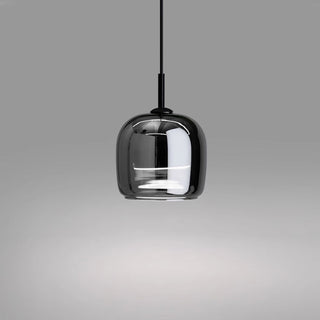 Suspension design verre noir effet miroir moderne