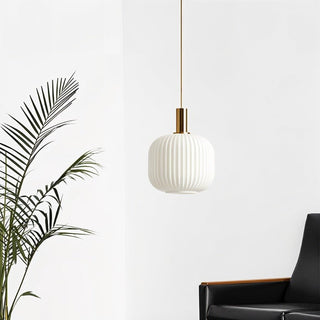 Suspension design verre cannelé et métal doré