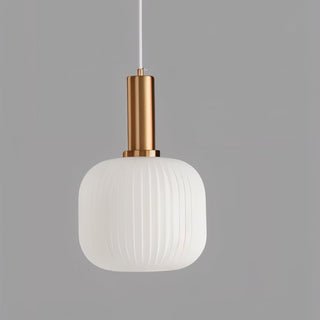 Suspension design verre cannelé et métal doré