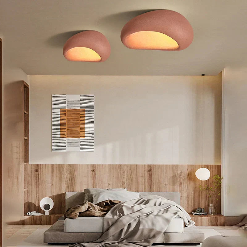Plafonnier design japonais Wabi-Sabi en résine