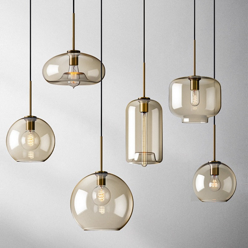 Suspension design en verre aux formes modernes