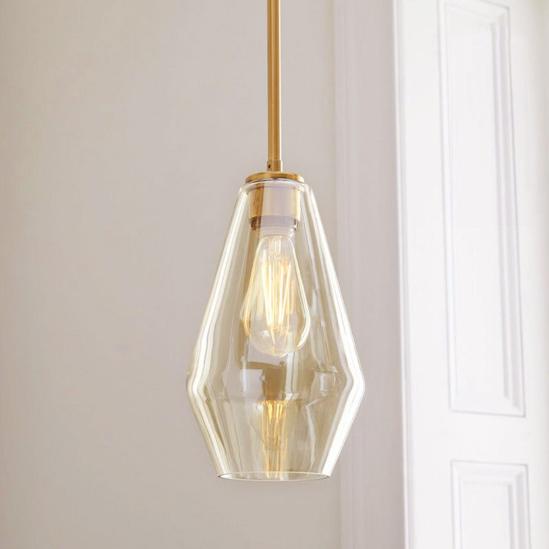 Suspension design en verre de forme géométrique minimaliste
