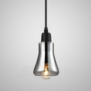 Suspension design industrielle en verre fumé gris