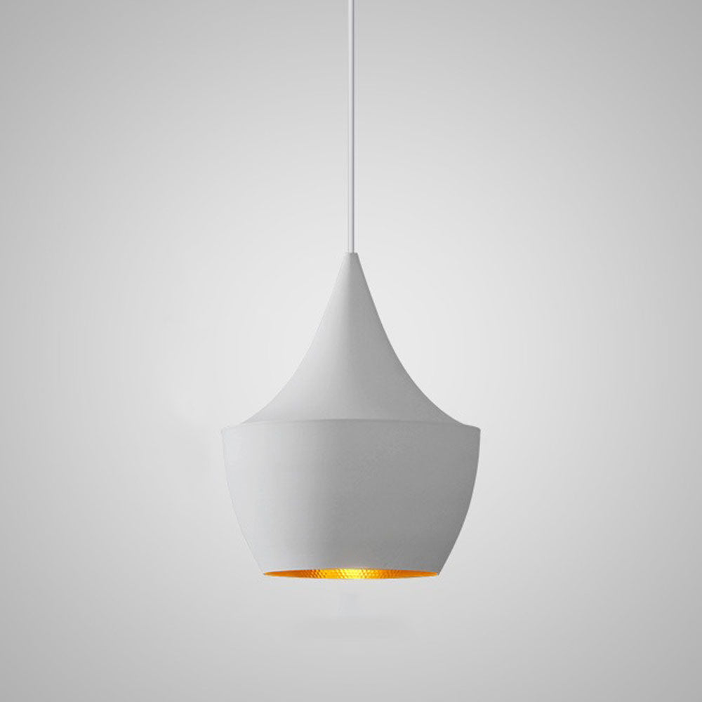 Suspension design industrielle métal blanche et cuivre