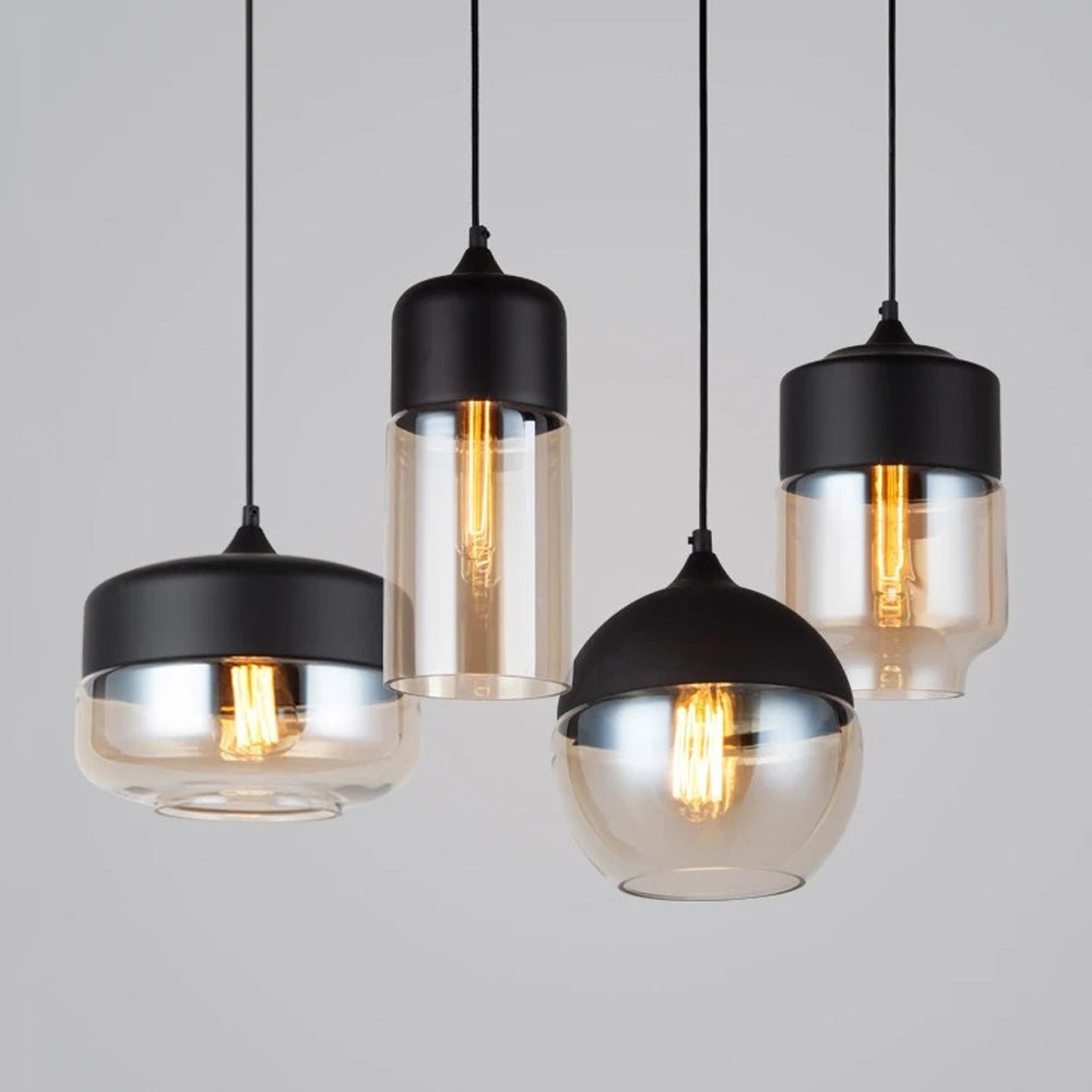 Suspension design noir et verre industrielle