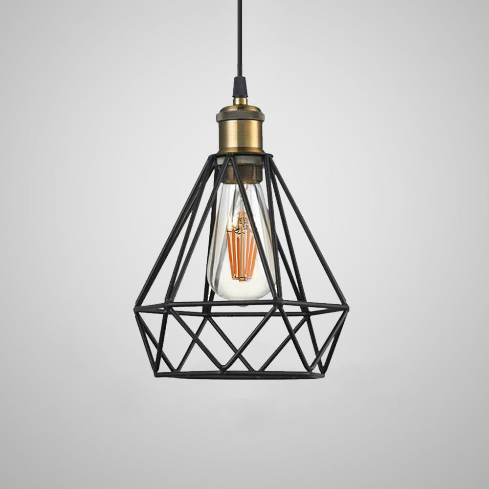 Suspension Industrielle Cage avec Corde