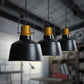 Suspension industrielle style loft noire