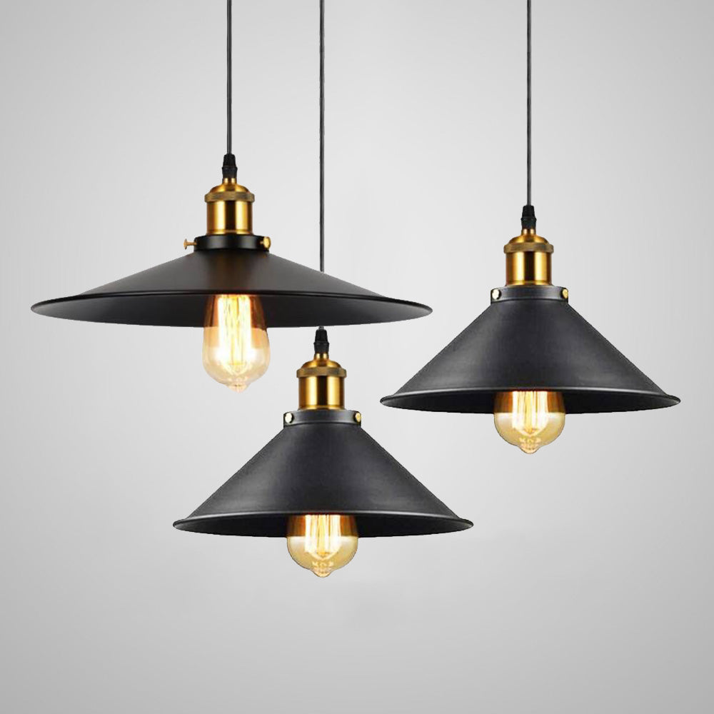 Suspension industrielle style vintage edison noire