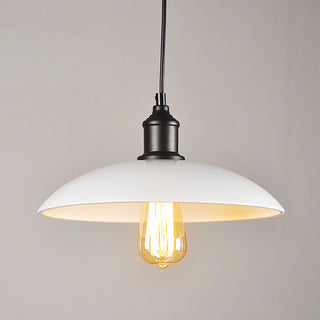 Suspension industrielle vintage en métal noir ou blanc style loft