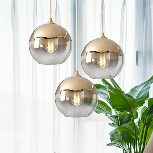 Suspension LED design en forme de boule en verre