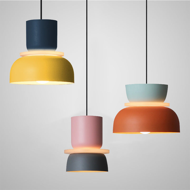 Suspension LED design macaron colorée