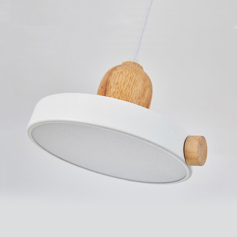 Suspension LED scandinave plate bois et colorée