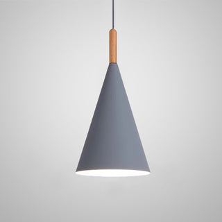 Suspension scandinave bois en forme de cone coloré