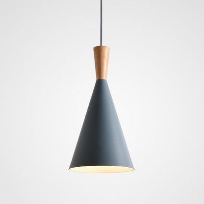 Suspension scandinave design en bois massif et métal coloré