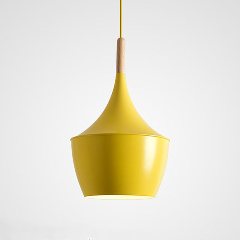 Suspension scandinave design en bois massif et métal coloré