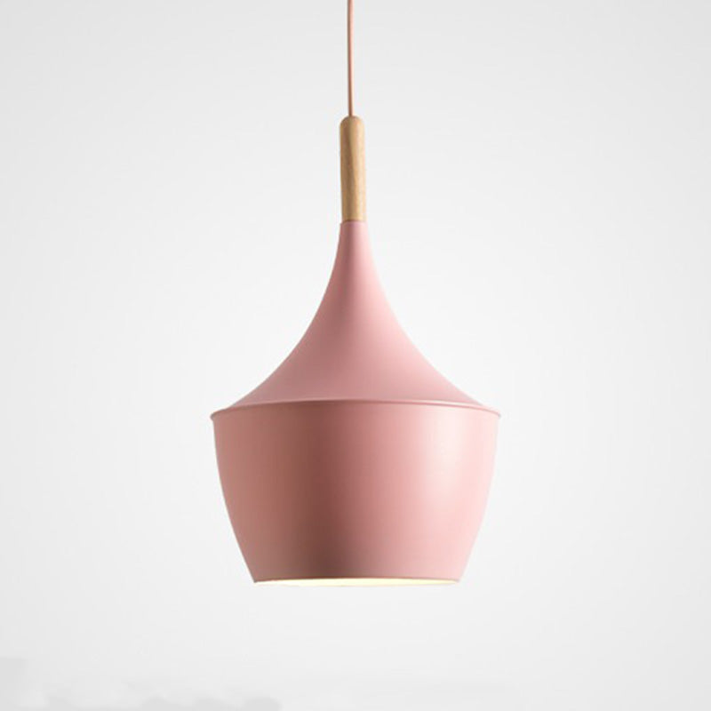 Suspension scandinave design en bois massif et métal coloré