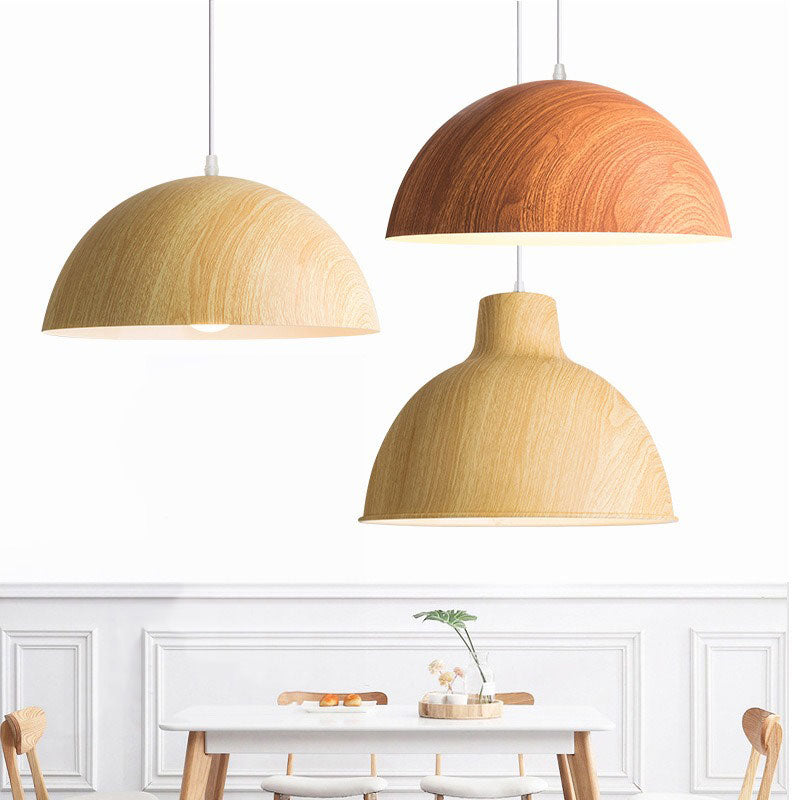 Suspension scandinave imitation bois de style japonais