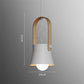 Suspension scandinave lanterne bois et métal coloré