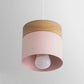 Suspension scandinave ronde moderne en bois et métal coloré