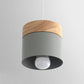 Suspension scandinave ronde moderne en bois et métal coloré