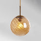 Suspension vintage boule en verre design gaufré