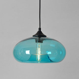 Suspension vintage bulle en verre colorée
