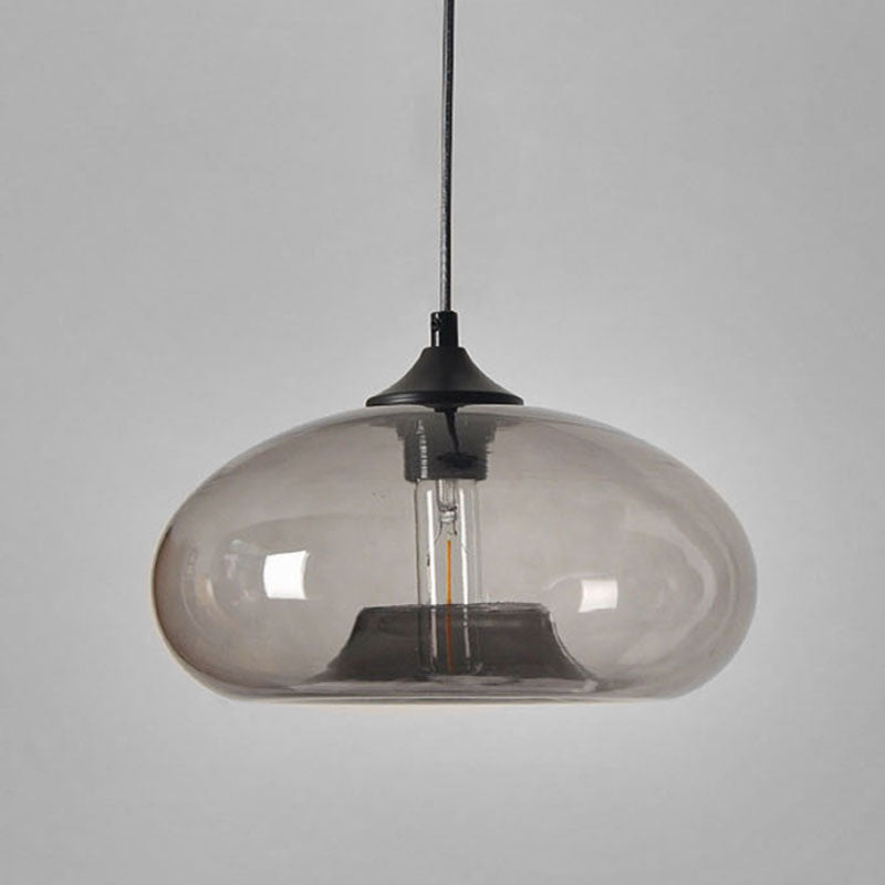Suspension vintage bulle en verre colorée