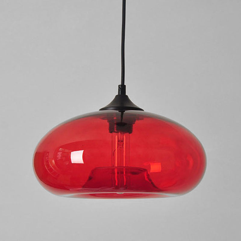 Suspension vintage bulle en verre colorée
