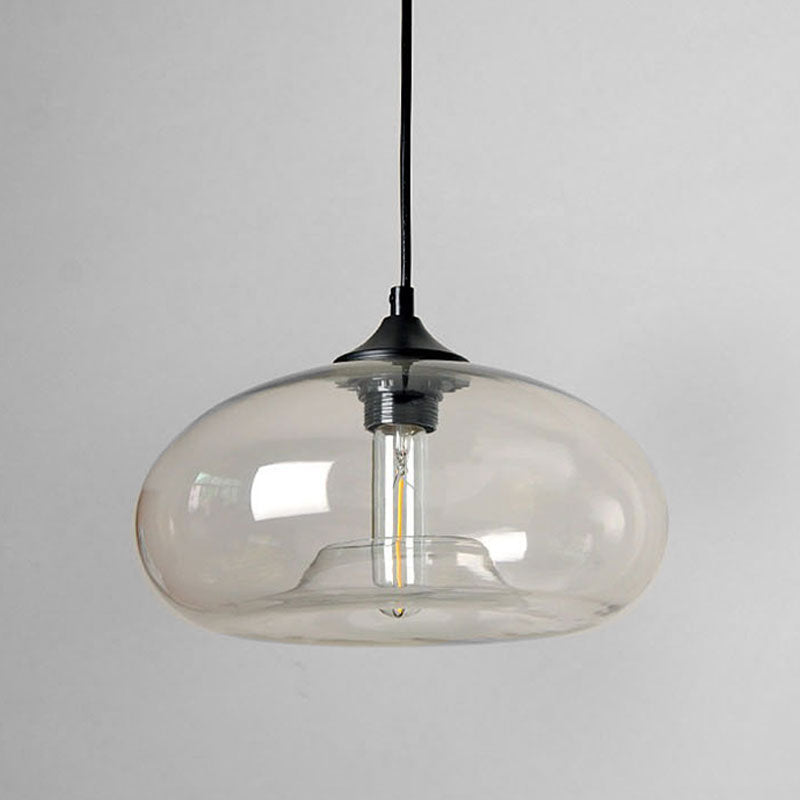 Suspension vintage bulle en verre colorée