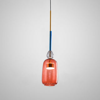Suspension vintage en verre en couleur bonbon